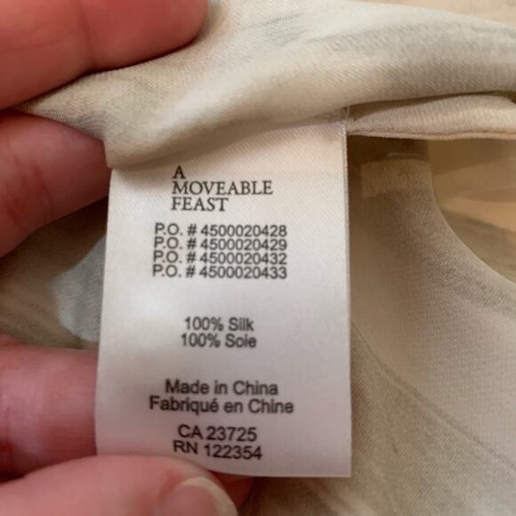 Aritzia A Moveable Feast gray cream plaid silk dress tunic oversize fit size XXS - Picture 12 of 16